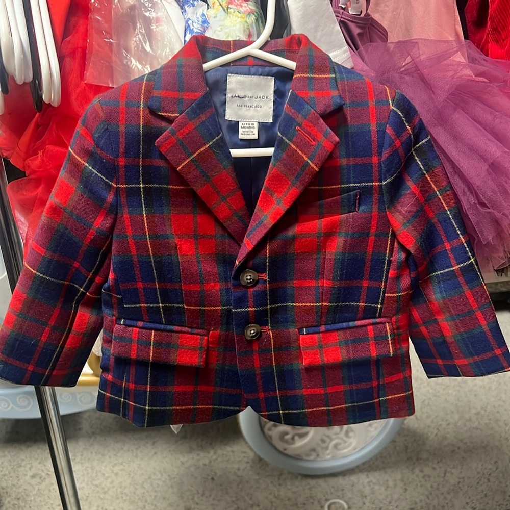 Janie & Jack infant Plaid Blazer